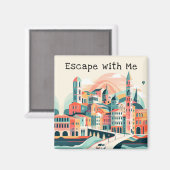 Whimsisical Wanderlust Dreamscape Journey Magnet (Vorderseite/Rückseite)