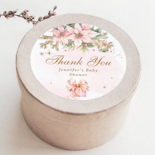 Whimsisical Winter Girl Dusche danke Runder Aufkleber