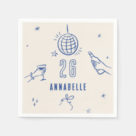 whimsisikhand blau Geburtstagsgetränke Party Serviette