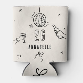 whimsisikhand gezeichnet Geburtstagsgetränke Party Dosenkühler