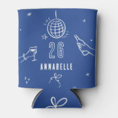 whimsisikhand gezogen Geburtstagsgetränke Party bl Dosenkühler (Vorderseite)