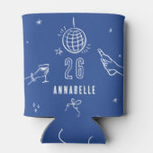 whimsisikhand gezogen Geburtstagsgetränke Party bl Dosenkühler (Rückseite)