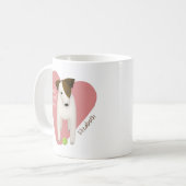 whimsisischer Jack Russell Mama Pink Herz-Tennisba Kaffeetasse (Vorderseite Links)