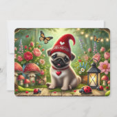 Whimsisischer Mops Flat Holiday Card Feiertagskarte (Vorderseite)