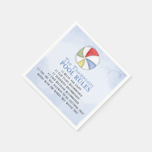 Whimsisischer Sommer Familie Beach Regeln Serviette (Ecke)