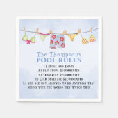 Whimsisischer Sommer Familie Einfache Pool Regeln Serviette (Vorderseite)