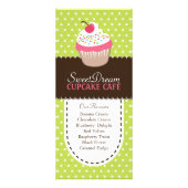 Whimsisischer und lustiger Cupcake Rack Card Werbekarte (Vorne)