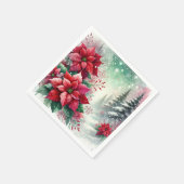 Whimsisischer Winter Wonderland Poinsettia Découpa Serviette (Ecke)