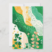 Whimsisisches grünes Kleeblatt zum ersten Geburtst Einladung (Rückseite)