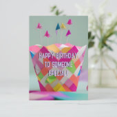 Whimsisisches Origami Handmade Cake Postcard Karte (Stehend Vorderseite)