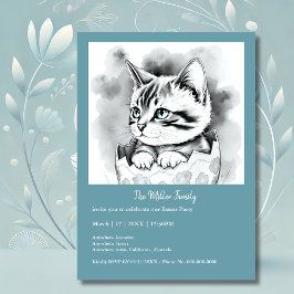 whimsisisches Osterkätzchen in floraler Eggshell