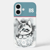 whimsisisches Osterkätzchen in floraler Eggshell Case-Mate iPhone Hülle (Rückseite)