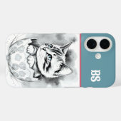 whimsisisches Osterkätzchen in floraler Eggshell Case-Mate iPhone Hülle (Rückseite (Horizontal))