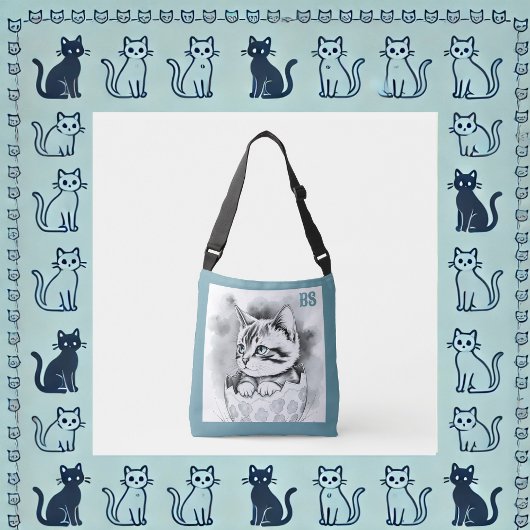 whimsisisches Osterkätzchen in floraler Eggshell Tragetaschen Mit Langen Trägern