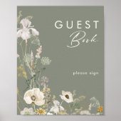 Whimsisisches Wildblume Meadow Sage Gästebuchzeich Poster (Vorne)