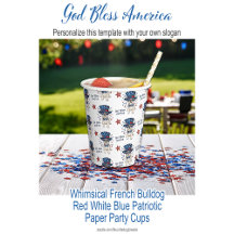 Whimsisse French Bulldog Red White Blue Patriotic