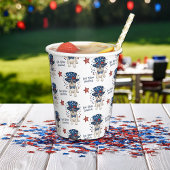 Whimsisse French Bulldog Red White Blue Patriotic Pappbecher
