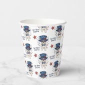 Whimsisse French Bulldog Red White Blue Patriotic Pappbecher (Rückseite)
