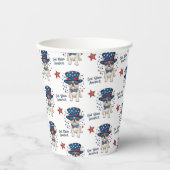 Whimsisse French Bulldog Red White Blue Patriotic Pappbecher (Vorderseite)