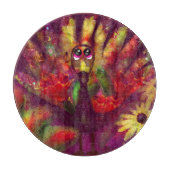 Whimsistisch Abstrakte Türkei Blumengelb Schneidebrett (Vorderseite)