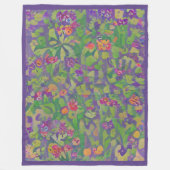 Whimsistisch Impressionist Lila Irises Boho Floral Fleecedecke (Vorderseite)