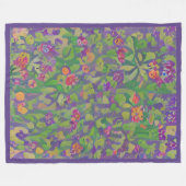 Whimsistisch Impressionist Lila Irises Boho Floral Fleecedecke (Vorderseite (Horizontal))