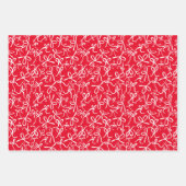 Whimsistisch Niedlich Red Green Bows Muster Xmas G Geschenkpapier Set (Vorderseite)