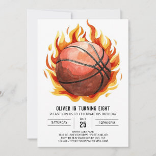 Whimsistisch Printable Boho Basketball Geburtstag Einladung