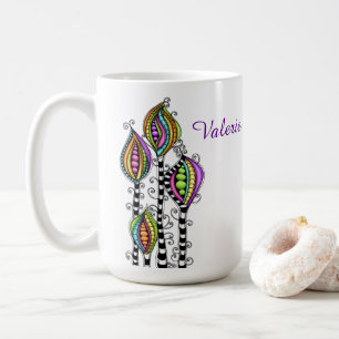 Whimsistische Abstrakte Blume Kaffeetasse