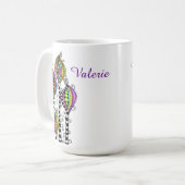 Whimsistische Abstrakte Blume Kaffeetasse (Vorderseite Links)