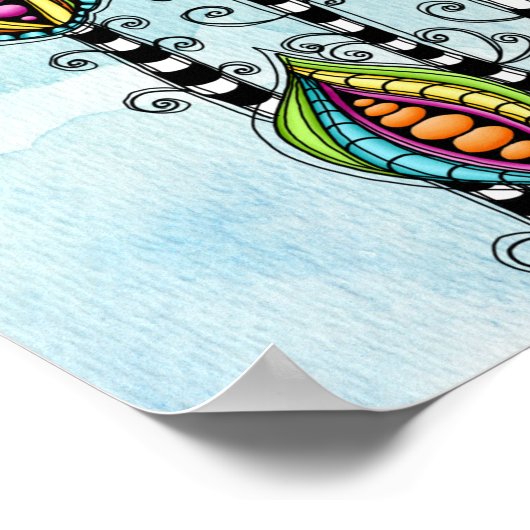 Whimsistische Abstrakte Blume Poster (Ecke)