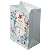 Whimsistische Alice im Wunderland Mittlere Geschenktüte (Vorderseite Schrägansicht)