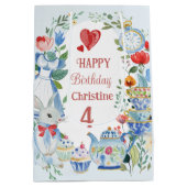 Whimsistische Alice im Wunderland Mittlere Geschenktüte (Rückseite)