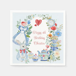 Whimsistische Alice im Wunderland Serviette