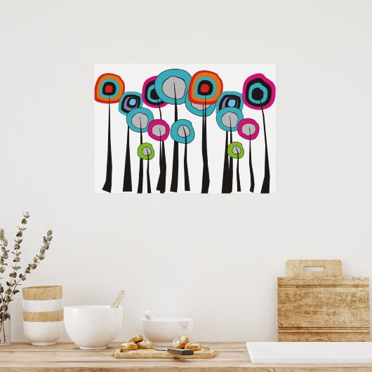 Whimsistische Blume Art Poster IV (Küche)