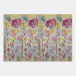 Whimsistische Blume Geschenkpapier Set