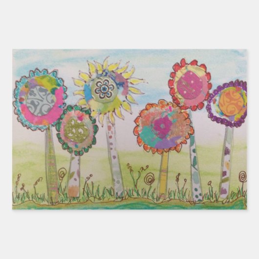 Whimsistische Blume Geschenkpapier Set (Vorderseite 2)