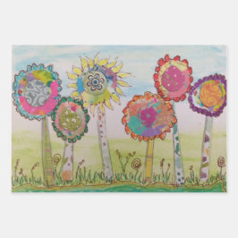 Whimsistische Blume Geschenkpapier Set