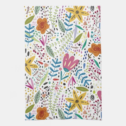 Whimsistische Blume Geschirrtuch (Vertikal)