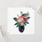 Whimsistische Blume Karte (Vorderseite/Rückseite Beispiel)