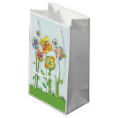 Whimsistische Blume Kleine Geschenktüte (Rückseite Schrägansicht)