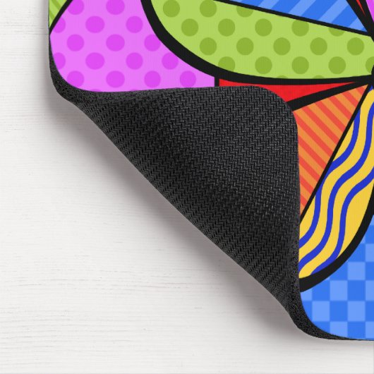 Whimsistische Blume Kubismus Mouse Pad Mousepad (Ecke)