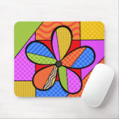Whimsistische Blume Kubismus Mouse Pad Mousepad (Mit Mouse)