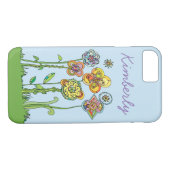Whimsistische Blume l Personalize + DIY Hintergrun Case-Mate iPhone Hülle (Rückseite (Horizontal))