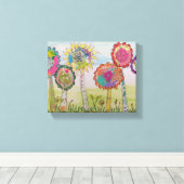 Whimsistische Blume Leinwanddruck (Insitu (Holzboden))