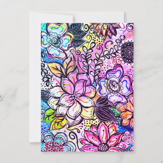 Whimsistische Blume Lila Notecard Dankeskarte (Vorderseite)