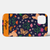 Whimsistische Blume mit Hummingbirds Individuelle Case-Mate iPhone Hülle (Rückseite (Horizontal))