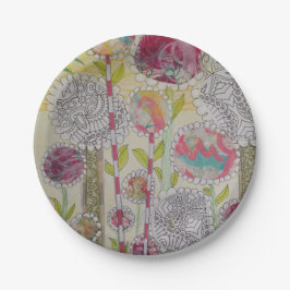 Whimsistische Blume Pappteller