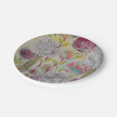 Whimsistische Blume Pappteller (Schrägansicht)