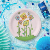 Whimsistische Blume Pappteller (Party)